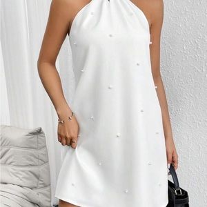 SHEIN White Halter Dress
